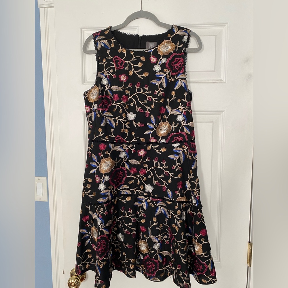 Black embroidered dress, worn once